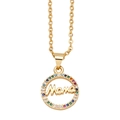 Goldene Mama Halskette mit bunten Zirkonia als Schmuckgeschenk zum Muttertag - Gold