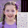 Self-adhesive purple butterfly wing face stickers and glitter rhinestones for kids - Purple Butterfly Wing Style
