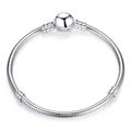 Klassieke zilveren slangenarmband met bolvormige sluiting voor dames, glanzend - Zilver (Bolsluiting)