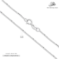 S925 sterling silver ball chain necklace with 1mm beads and lobster clasp, 45cm length - Diamond-cut Bead Chain 45CM / 925 Silver White Gold Plated
