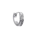 Retro snake head hoop earrings in vintage silver finish with detailed scale texture - Single Piece / Antique Silver Snake Head