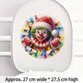 Sticker de joker de Noël avec bonnet de Père Noël pour abattant de WC - Clown de Noël