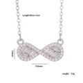 Infinity silver necklace pendant with clear rhinestones and size specifications - Medium-Silver-Infinity 665