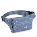 Riñonera impermeable de tela Oxford azul bruma con coloridos estampados de grafiti - Azul