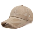 Casquette de baseball en mesh kaki respirant avec broderie R pour la pêche et la protection solaire - Kaki / Réglable