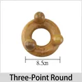 Three-point circular sandalwood manual massage tool with 8.5cm outer diameter - Scented Wood Three-Point Ring Massager