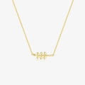 Élégant collier feuilles d'olivier dorées avec pendentif branche sur chaîne fine - Argent 925 / Doré