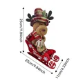 Christmas plush reindeer figurine in red metal sleigh with Merry Christmas text, 25cm size - Sleigh Reindeer