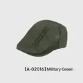 Army green mesh beret cap with letter embroidery and breathable patchwork design - Adjustable (54-58cm) / Army Green