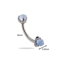 Barbell courbé en acier inoxydable avec griffes de dragon et pierre de lune 10mm - Bleu Ciel (4#)