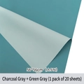 Waterproof matte flower wrapping paper in charcoal and slate grey dual-color finish - Dark Gray + Cyan Gray