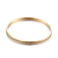Minimalist 18K gold-plated stainless steel bangle with full micro-paved white zircons - Gold (KB70530-K)
