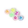 Bunte Acryl-Glitzer-Buchstabenperlen für DIY-Armbänder und handgefertigten Schmuck - Transparent Mehrfarbig