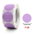 Detail of 2.5cm purple round adhesive labels on a roll for creative decor and sealing - F-28 Purple Round