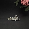 Exquisite silver alloy bear hair clip with polished metallic finish and cat eye stone - Bear / Silver