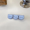 Cute Korean style light blue cartoon cat hair clips for women and girls daily accessories - Blue