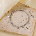 Zilveren roestvrijstalen tennisarmband met hangende sterren en zirkonia's - Qye2159 Diamanten Vlinderarmband Van Staal