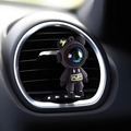 Black astronaut bear car air freshener clip with a reflective visor on car vent - Black (1 Piece)