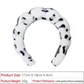 Padded dalmatian print headband with soft plush fabric and 18cm x 17cm dimensions - Flannel Cloud Headband (1#) / Grey White Leopard