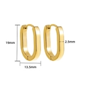 Classic 18K gold plated stainless steel oval hoop earrings with 19mm x 13.5mm dimensions - 19mm