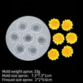 Sunflower silicone mold for fondant and clay DIY with seven small flower cavities - 2# Transparent B618