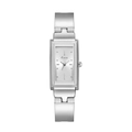 Elegante orologio al quarzo quadrato argento da donna con cinturino minimalista in acciaio - Argento Bianco