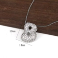 Collana con ciondolo numero 8 in argento con zirconi micro-pave e catena a serpente - Lettera B