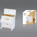 Carillon a forma di pianoforte bianco con ballerina rotante e confezione regalo inclusa - Medio / Bianco