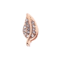 Rose gold leaf jewelry charm with clear crystals for beaded watch band and DIY bracelets - Leaf Design / Rectangular Hole 10*2mm / Rose Gold