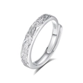 Minimalist S925 sterling silver open ring with unique lava texture for couples - Fdjz-483-men's / Adjustable Open