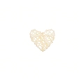 Cuore in rattan intrecciato color crema per decorazioni di nozze e vetrine di negozi - 6cm / Bianco