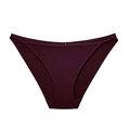 Women's deep purple cotton sport bikini underwear with thin side straps and knit texture - Burgundy