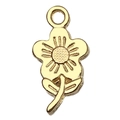 Golden sunflower pendant with leaf detail for DIY jewelry making and necklace crafts - Flower Style D / Gold