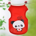 Red pet vest with cute cartoon panda print and breathable mesh fabric for small dogs - XS / Red Panda