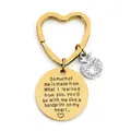 Golden heart keychain with apple charm and engraved inspirational teacher gift tag - JSYZ006 Somuch of me is made from What I learned from you / Gold