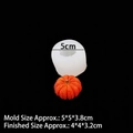 3D pumpkin silicone mold for DIY candles and cakes, 5x5x3.8cm mold with finished sample - 1# Small Pumpkin / Clear