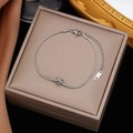 Minimalist silver knot snake chain bracelet in polished stainless steel with lobster clasp - 【E2167】Knot Steel