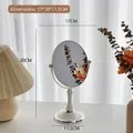 Specchio da tavolo ovale bianco crema retrò con cornice argentata e altezza 30cm - 2# Specchio ovale piccolo a doppia faccia