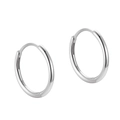 Pendientes de aro minimalistas de plata de ley S925 con un acabado muy pulido - 10mm / Plateado
