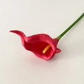 Single realistic red PU Calla Lily artificial flower with green stem for home decor - Red