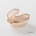 Compact orange orthodontic retainer case with transparent finish and secure lock - Orange