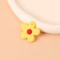 Porte-clés fleur en résine jaune couleur bonbon avec cœur rouge pour accessoires DIY - Fleur Jaune Seule (Sans Porte-clés)