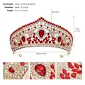 Detaillierte Größenangaben für die Braut-Tiara mit 14 cm Durchmesser und 7 cm Höhe - Rot (TS-J3212GRED)