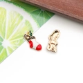 Christmas stocking and gold shell enamel charms for DIY jewelry making and pendants - 1Pc Enamel Christmas Sock Charm - 14x21mm