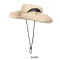 Quick-dry khaki outdoor hiking hat with breathable mesh and adjustable chin strap - Breathable 8.5cm Regular Brim / Khaki