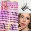 Kit d'extensions de cils en grappes effet manga naturel avec emballage violet élégant - Style Petit Chiot Cool
