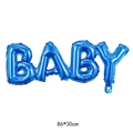 Blue BABY foil balloon for boy birthday party decoration with 86x30cm metallic finish - Joint BABY / Blue