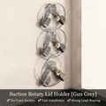 Set of 3 wall-mounted suction cup pot lid holders in gunmetal grey and gold finish - Set of 3 / Gunmetal