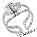 Dimensioni dettagliate dell'anello regolabile in acciaio con base ovale 1,2x0,9 cm - J419 / Color Acciaio