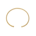 Poliertes goldenes gedrehtes Kabelarmband mit zylindrischen Endkappen für Damen - Vintage Kabelmanschette / Gold
